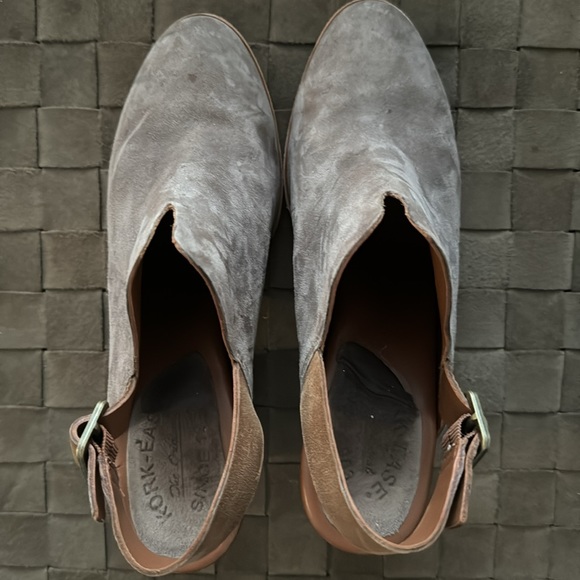 Kork ease grey leather sling back Janelle block heel clog mule women’s size 9 - Picture 5 of 6